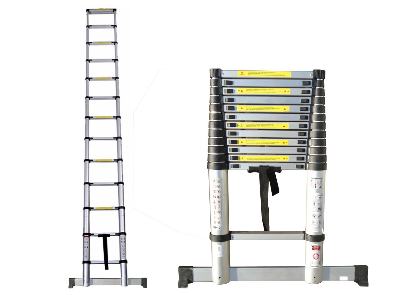 Драбина телескопічна алюміній 3.8 м, фото 1