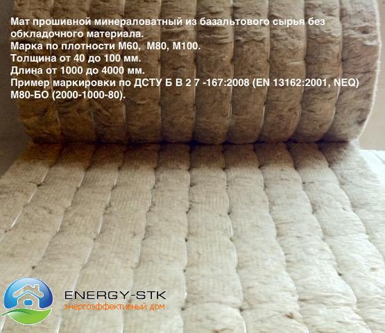 Мат прошивний М60, без обкладки, товщина 50 мм