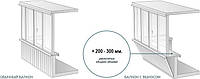 Остекление лоджии. Прямая, длинной 6 метров, с выносом на 200-300 мм.