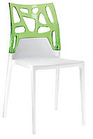 Стул Papatya Ego-Rock сиденье белое прозрачно-зеленый