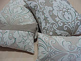 Комплект декоративних подушок Firanka Damask 40х40см 2шт 40х18см 1шт 30х18 см 1шт сірі з бежевим (п_0439), фото 4