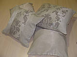 Комплект декоративних подушок Firanka Damask 40х40см 1шт 30х30см 3шт сірі з бежевим (п_0440), фото 6