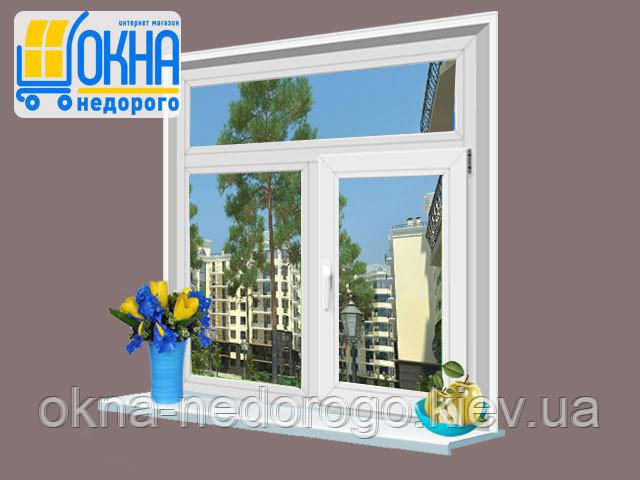 Двустворчатое окно KBE 58 с фрамугой - фото 1 - id-p203930