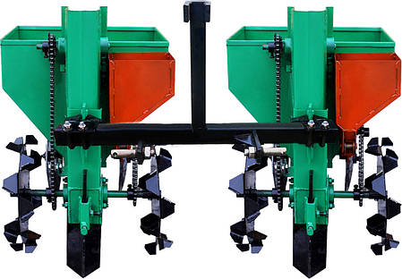 Картоплесаржалка для мінітрактора дворядна з бункером для добрив КСН-2Т-90, фото 2