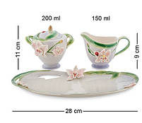 Порцеляновий набір молочник і цукорниця "Орхідея" (Pavone) FM-37/2, фото 2