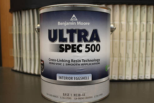 Мийна фарба Ultra Spec® 500 Benjamin Moore глибокоматова, яєчна шкаралупа, 3,78л, фото 2