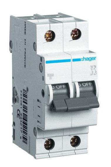 Автоматический выключатель 1P+N 6kA C-63A 2M Hager - фото 1 - id-p62575440
