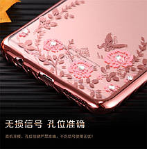 TPU чехол Rose со стразами для OPPO R9s (2 цвета), фото 4