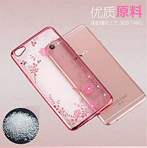 TPU чехол Rose со стразами для OPPO R9s (2 цвета), фото 6