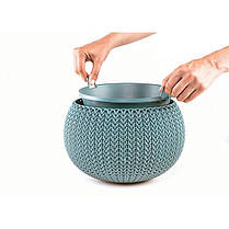Горщик з кашпо для квітів Keter 22,8 л. Cozies L, бірюзовий, фото 5