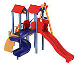 Дитячий ігровий комплекс Авалон з пластикової та спіральної гіркою H-1,5 м + гойдалки, фото 3