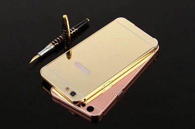 Металевий дзеркальний чохол бампер Mirror для OPPO R9s (4 кольори в наявності) 