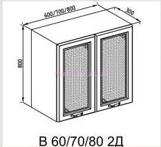 Кухонний модуль верхній Роксана В 80 2Д