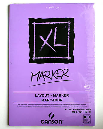 Альбом-Склейка для маркерів Canson MARKER XL Layout А4, 100арк, 70г, фото 2