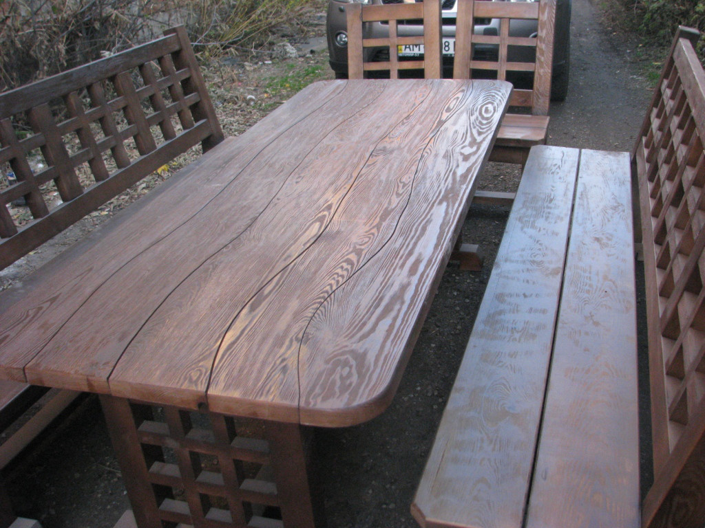 Дерев'яні меблі в класичному стилі 2200*950 для кафе, дачі від виробника - фото 3 - id-p122376651