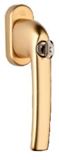 Віконна ручка з ключем золото greenteQ для металопластикових вікон