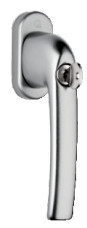 Віконна ручка з ключем срібло greenteQ для металопластикових вікон