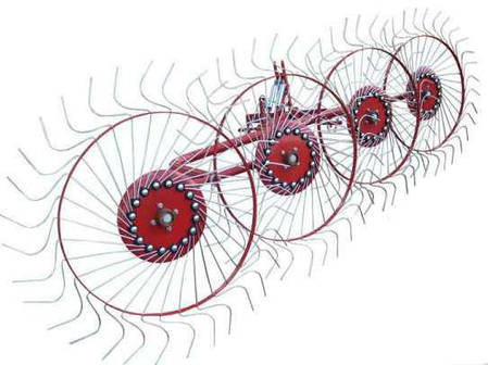 Граблі вушко Сонечко для трактора на 4 колеса (спиця 6 мм), фото 2