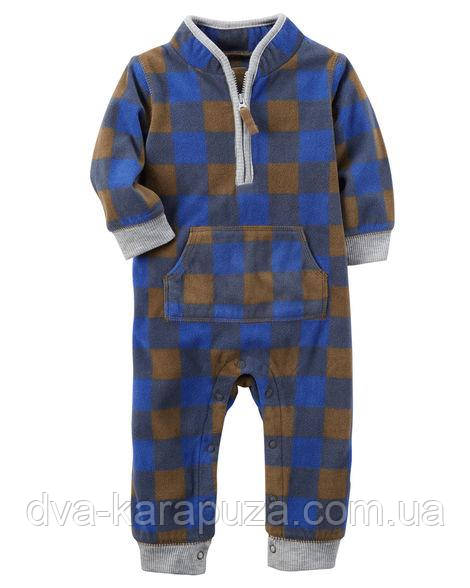 Теплий флісовий чоловічок для хлопчика Carters, 18 міс! Заміри., фото 1
