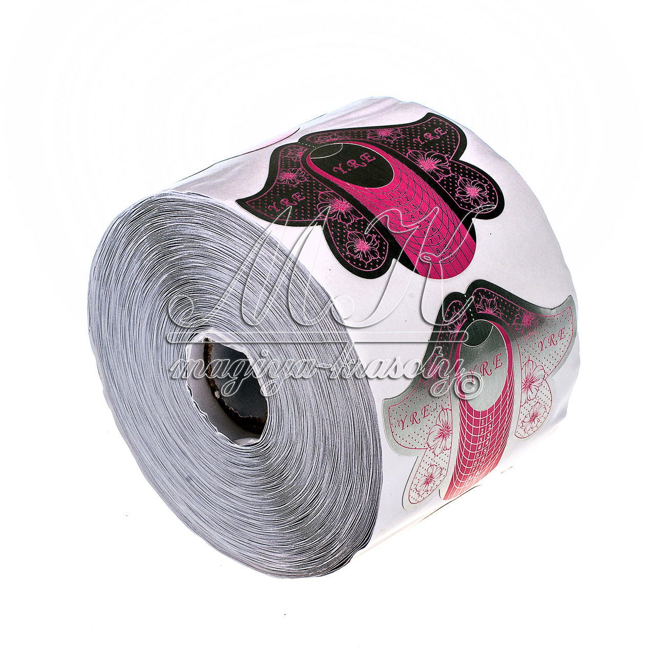 Форма для нарощування нігтів, квіти рожеві