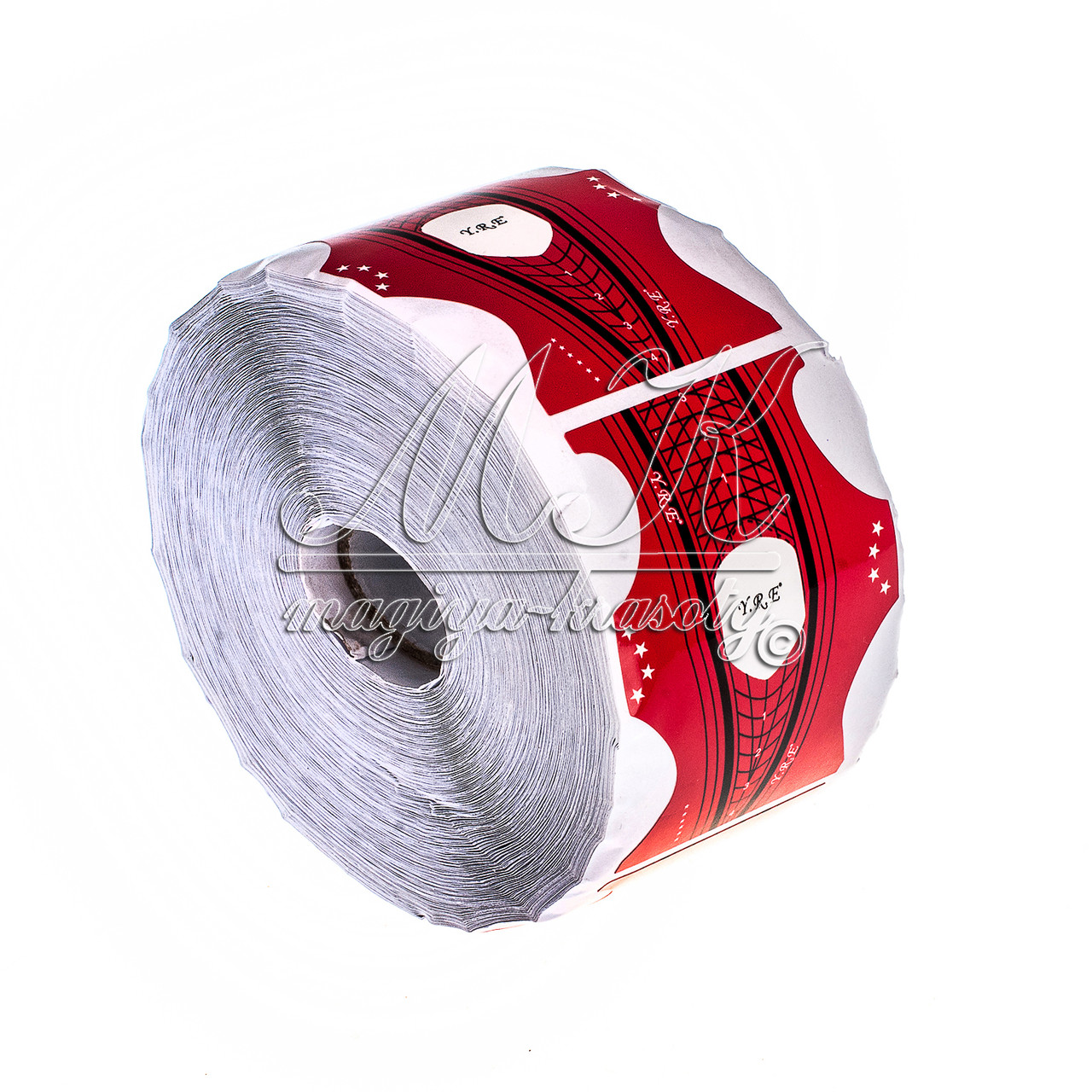 Форма для нарощування нігтів, широка червона стиліт 2 в 1