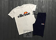 Мужской летний комплект футболка и шорты Еллессе (Ellesse), футболки и шорты Турейкий трикотаж, S