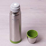 Термос з нержавіючої сталі Kamille KM-2059 Синій 1000мл Термос для чаю з чашкою Компактний термос, фото 7