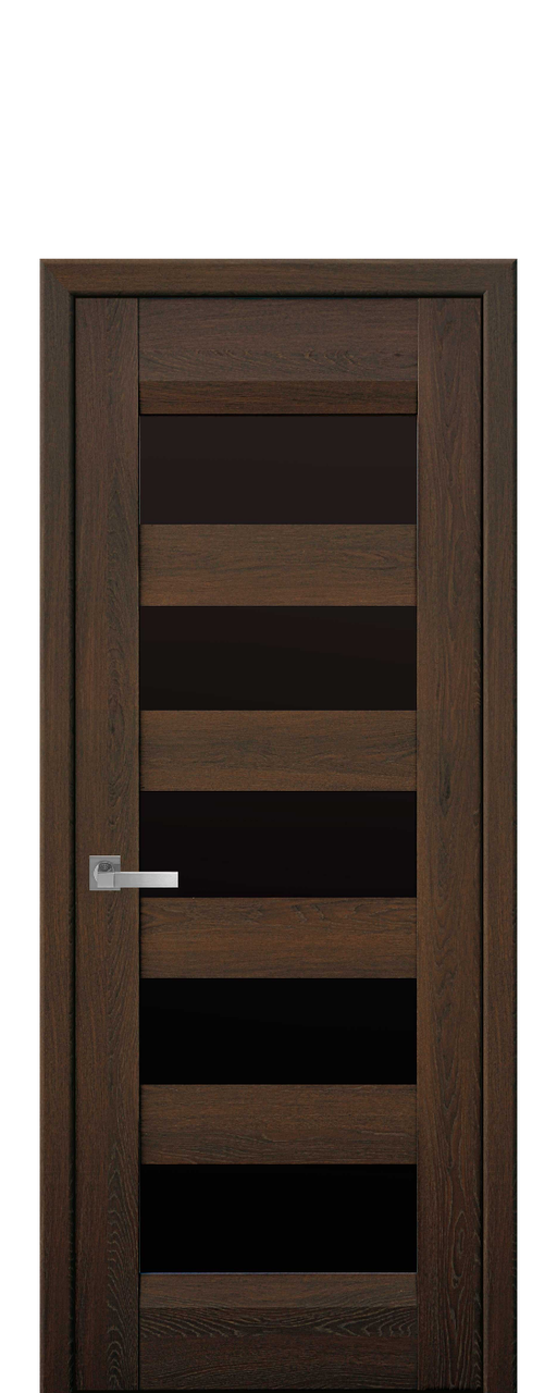 Дверне полотно "Бронкс" Дуб шоколадне чорне скло