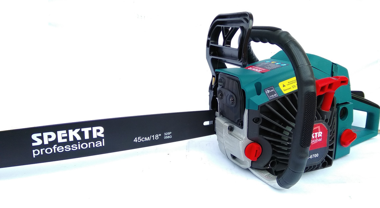 Бензопила ланцюгова Spektr SCS-6700 (1 шина, 1 ланцюг)п/п, праймер, метал кришка стартера