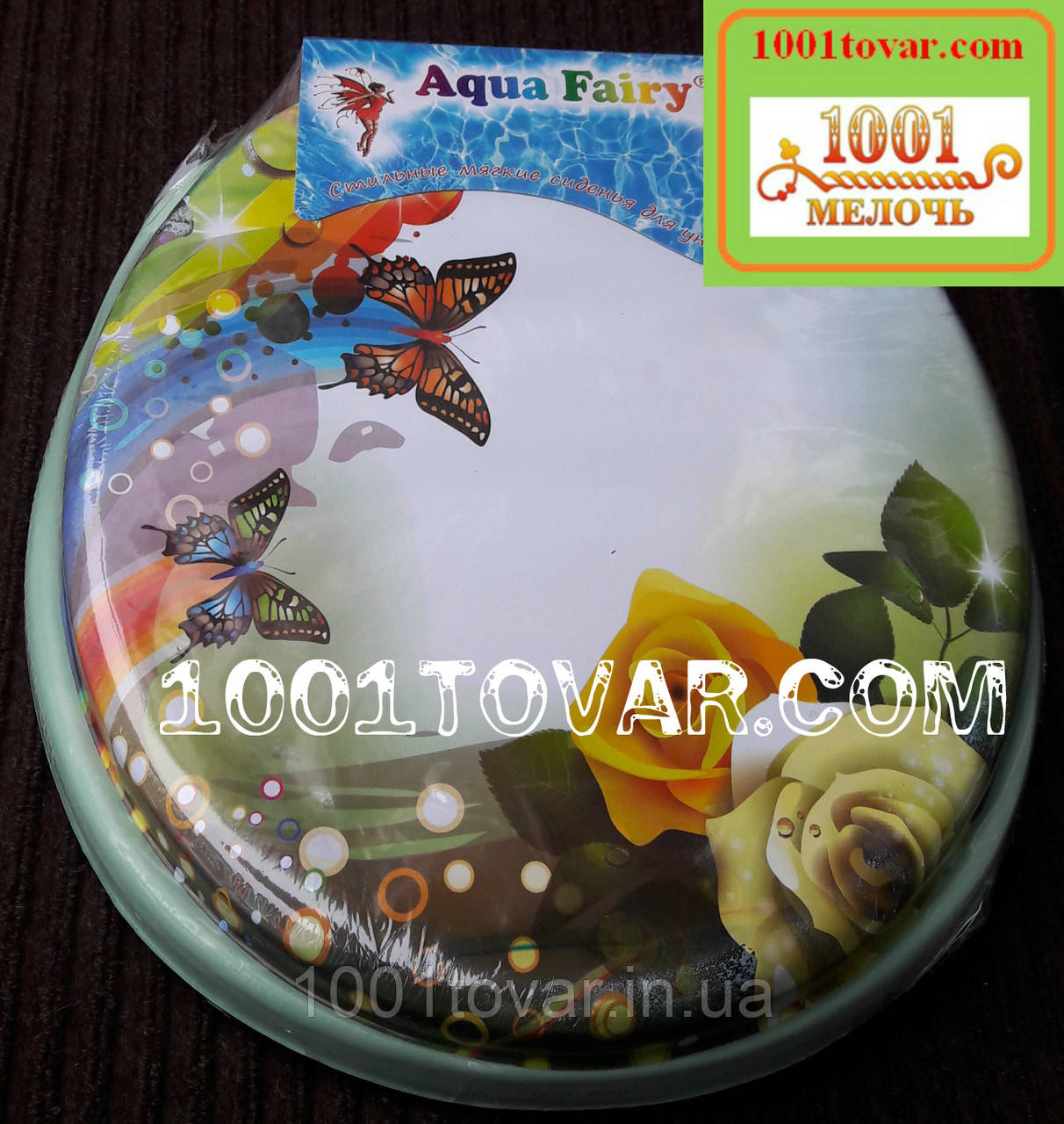 Адаптер-м'яке сидіння з кришкою для унітазу Aqua Fairy "Троянди", фото 1