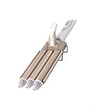 Потрійна плойка щипці для волосся керамічний праску GEMEI GM 1988, фото 3