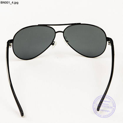 Чоловічі окуляри авіатор - Чорні - 5058, фото 4