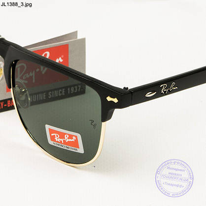 Сонцезахисні окуляри Ray-Ban Клубмастер зі скляною лінзою - JL1388, фото 4