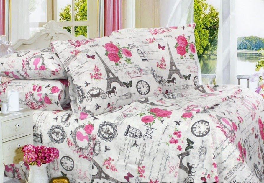 Двоспальний розмір постільна білизна бязь «Весна в Парижі», фото 1