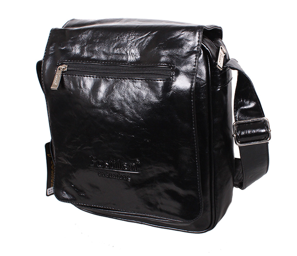 Чоловіча сумка зі штучної шкіри E30905 Чорна