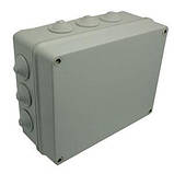 INDUSTRIAL Box коробка накладна 305x244x126 з 12 гумовими вводами, сіра RAL 7035, IP 55, фото 2