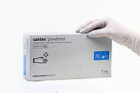 Перчатки смотровые латексные нестерильные опудренныеSantex powdered M (50 пар/уп)