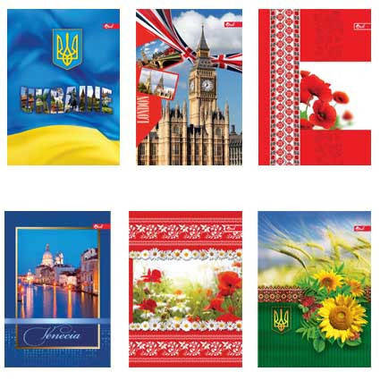 Зошит А5 72л. обкладинка кольорова ламінована, блок офсет імпортний 60г/м2, клітинка, тверда обкладинка, фото 2
