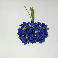 Кучеряві троянди з фоамирана(латексу). 10 штук. Колір синій