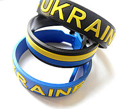 Силіконові браслети з прапором України, браслети, що світяться в темряві