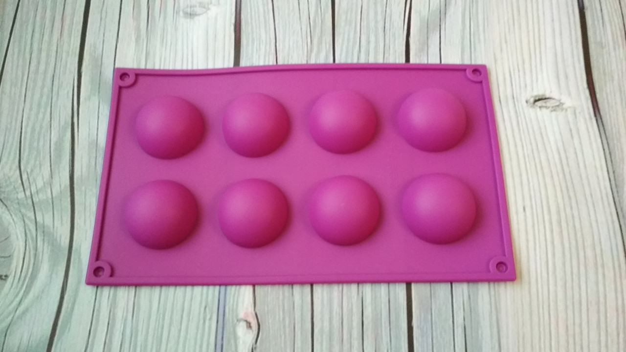 Силіконова форма Напівсфери, 8 комірок, фото 1