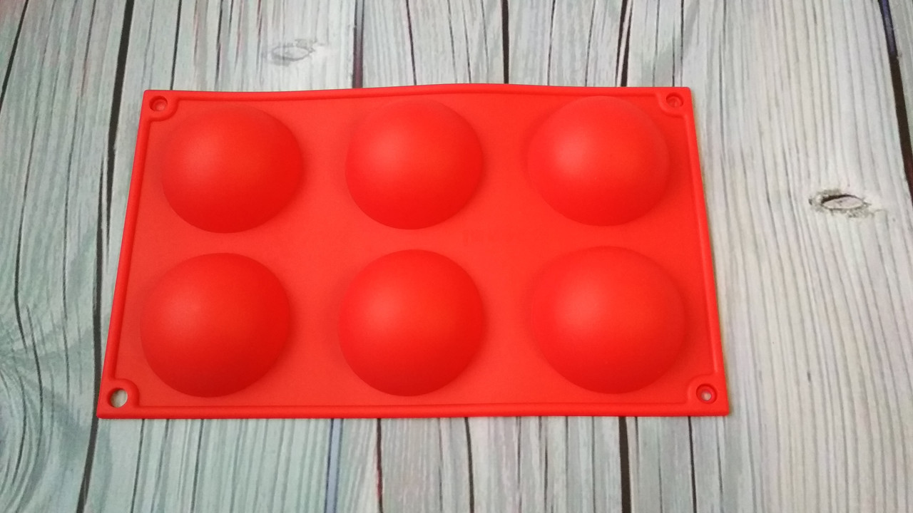 Силіконова форма Напівсфери, 6 комірок, фото 1