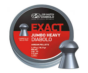 Кулі для пневматичних гвинтівок JSB EXACT JUMBO HEAVI Diabolo cal. 22 (5,5mm)