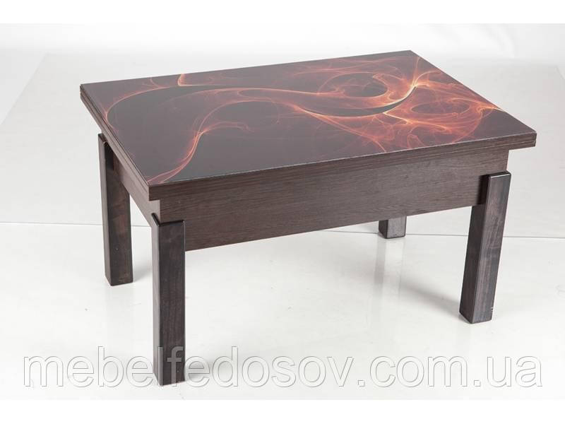 Стіл-трансформер зі склом Флай (Мікс Меблі) 920х605(1210)х520(750)мм, фото 1