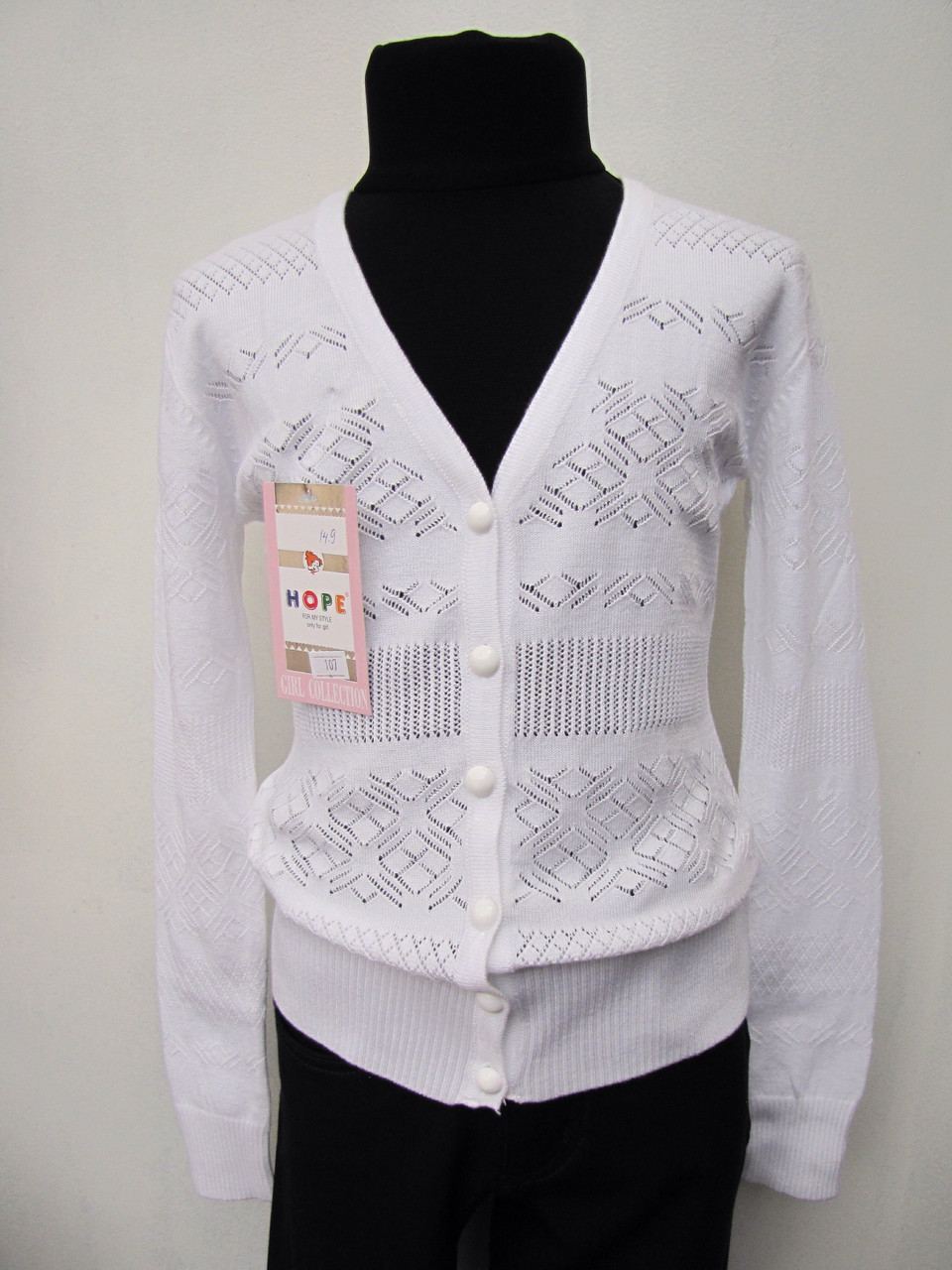 Кофта біла для дівчаток святкова 128,140 зросту, фото 1