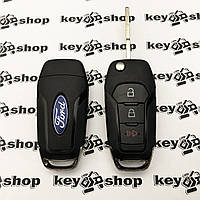 Корпус выкидного авто ключа для Ford F150, F250, F350, Explorer (Форд Эксплорер) 2+1 кнопки, лезвие HU101