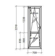 Пластикові балконні двері 700х2210мм REHAU Euro-Design 60 однокамерним склопакетом фурнітура MACO, фото 2