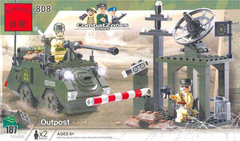 КОНСТРУКТОР BRICK 808 "БРІК БТР І Військова серія. Форпост" (187 деталей) СЕРІЯ COMBAT ZONE.