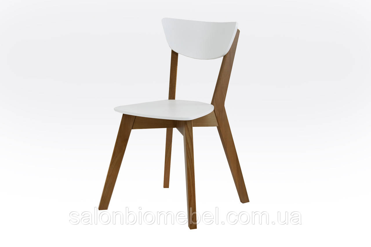 Стілець обідній дерев'яний Рондо горіх/білий, фото 1