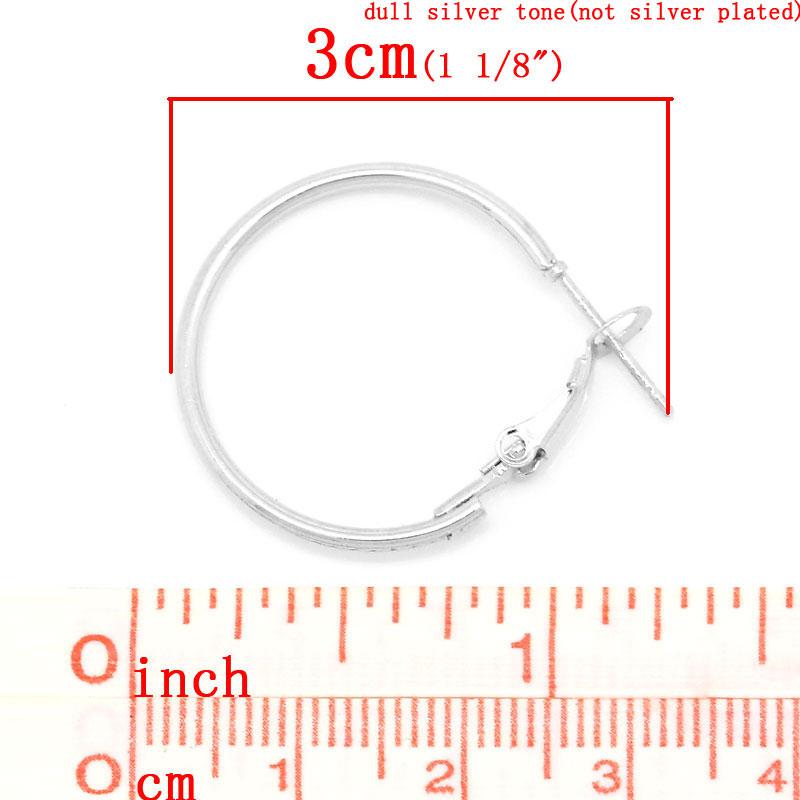 Швенза з замком, Кільця, Металевий сплав, Срібний тон, 30 мм x 25 мм, ціна за 1 штуку